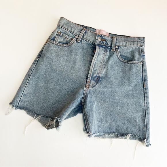 REVICE Denim 90s Cutoff High Rise Distressed Jean Shorts - Picture 1 of 5